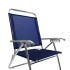 Sillón reclinable en aluminio King, 140 kg súper resistente AZUL MARINO
