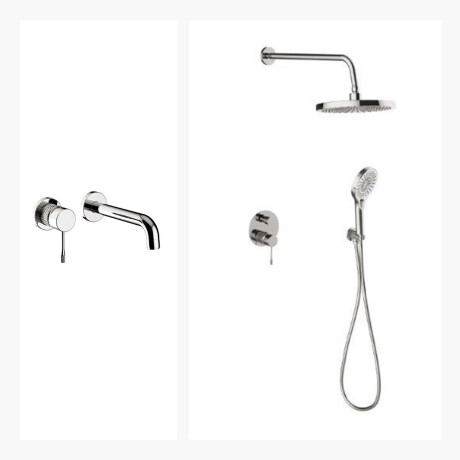 GRIFERIA JUEGO MONOCOMANDO BRUSHED NICKEL BRILLO SIGNATURE GRIS-BRUSHED NICKEL