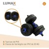 Set 2 Mancuernas Lumax Barra 2 En 1 20 Kg Para Entrenamiento En Casa Ajustable Azul