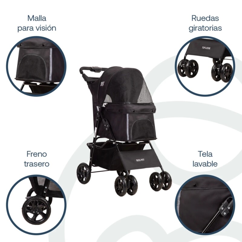 Coche para Mascota BRAVO de BEEPET Negro Coche para Mascota BRAVO de BEEPET Negro