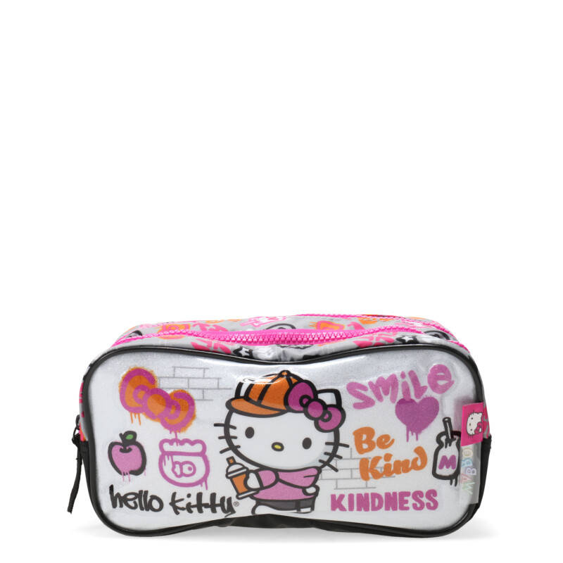 Cartuchera Hello Kitty Be Kind Negro - Fucsia - Blanco