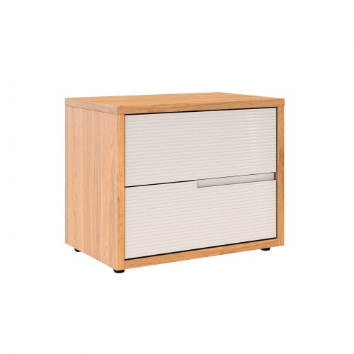Mesa de Luz 2 cajones - Moderna Beige Frizz