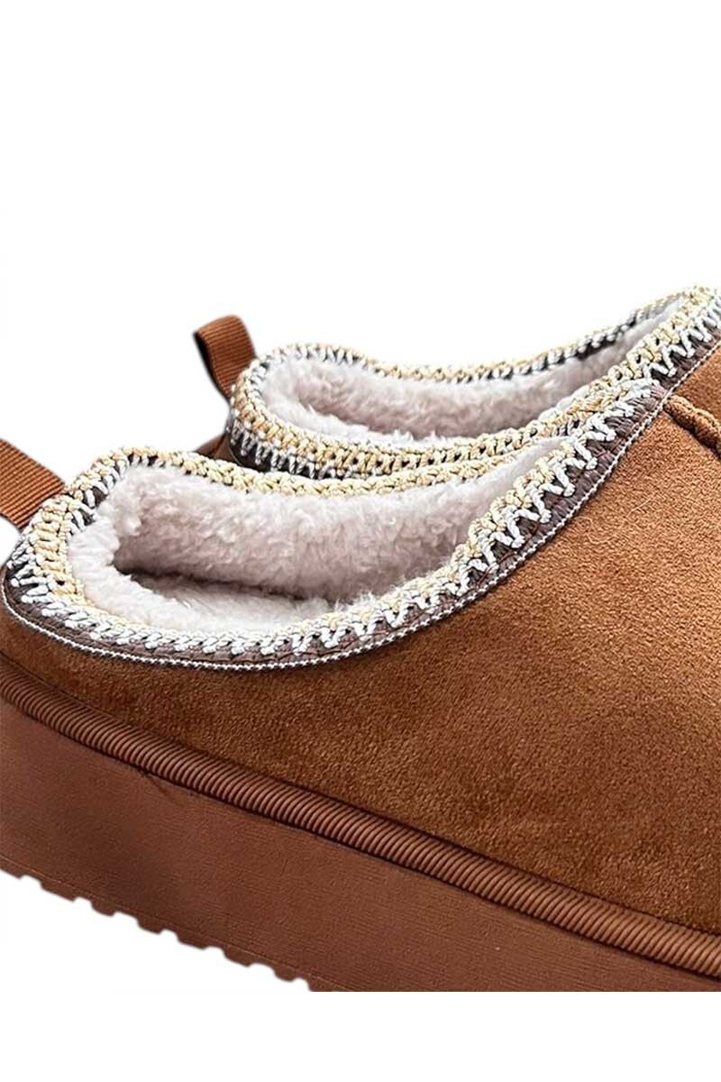 PANTUFLA PLATAFORMA TIPO ZUECO Camel