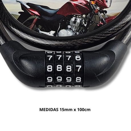 Linga Candado para Moto Bici Reforzada con Combinación Negro