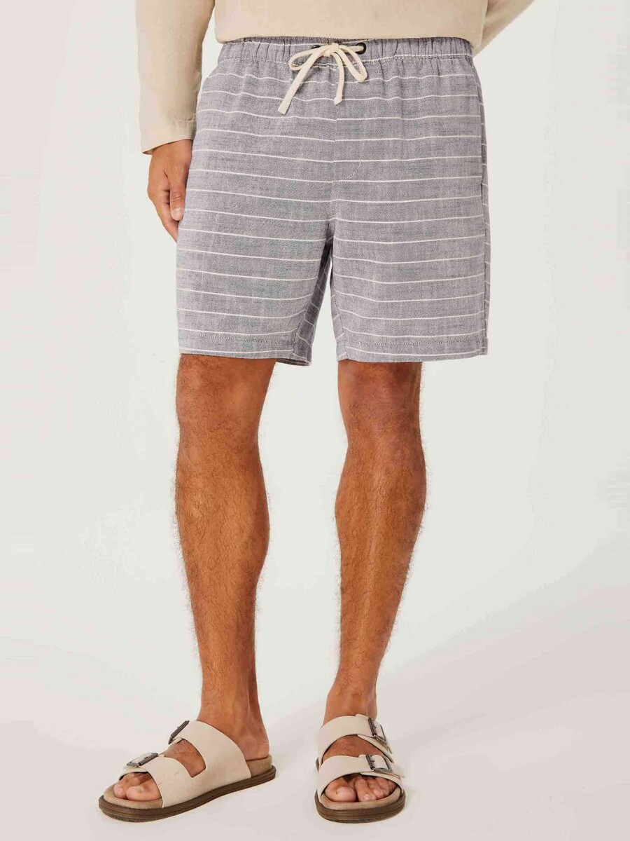 BERMUDA ESTILO JOGGER CON ESTAMPADO - GRIS 