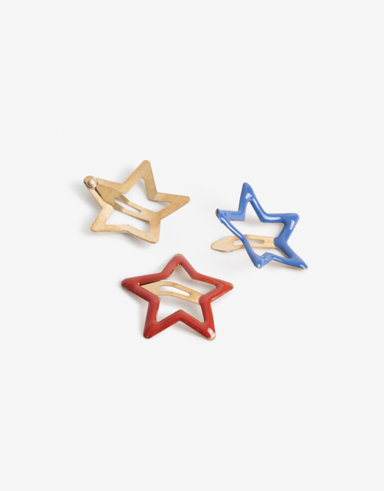 Horquillas Set Acrilico Set De Hebillas Tic Tac - Combinacion Tricolor