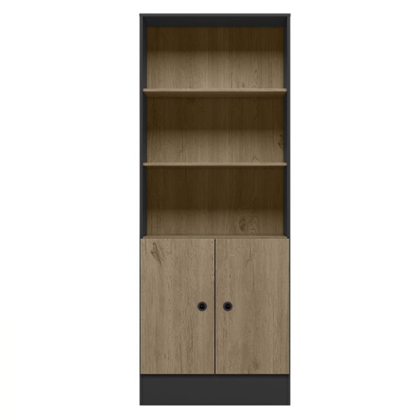 ARMARIO 2 PUERTAS 3 ESTANTES - NEGRO MATE/RUSTICO ARMARIO 2 PUERTAS 3 ESTANTES - NEGRO MATE/RUSTICO