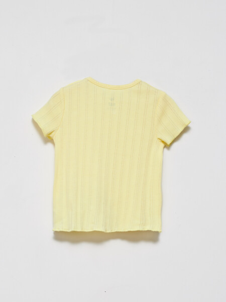Camiseta de rib manga corta Amarillo