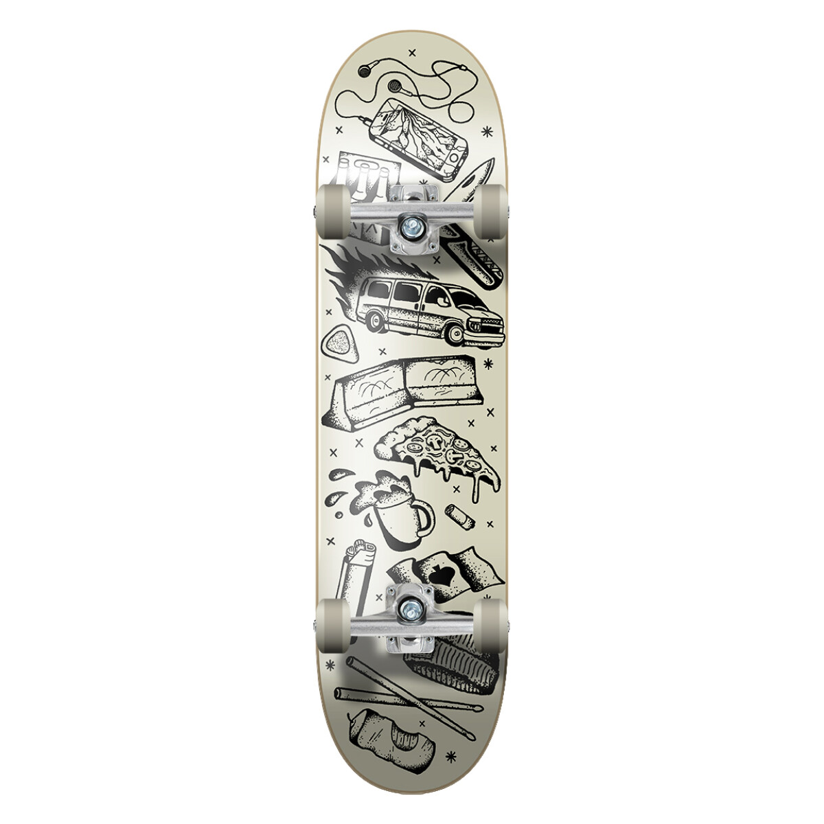 Skate Completo KFD Progressive Wallpapper 8.0" - White 