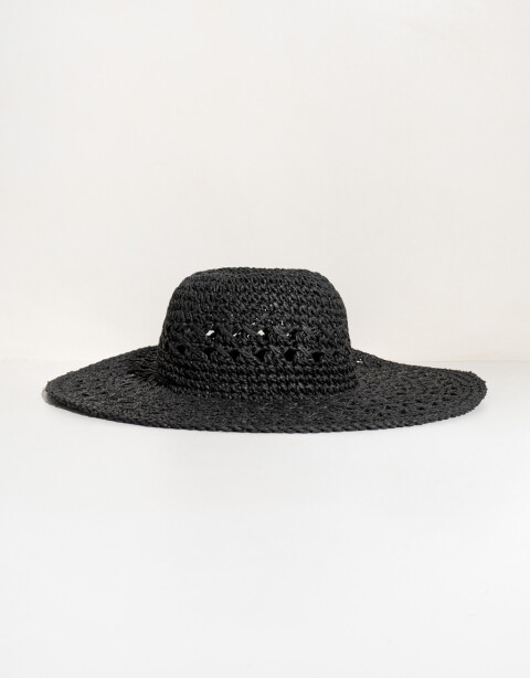 Sombreros verano Sombrero De Crochet - Negro