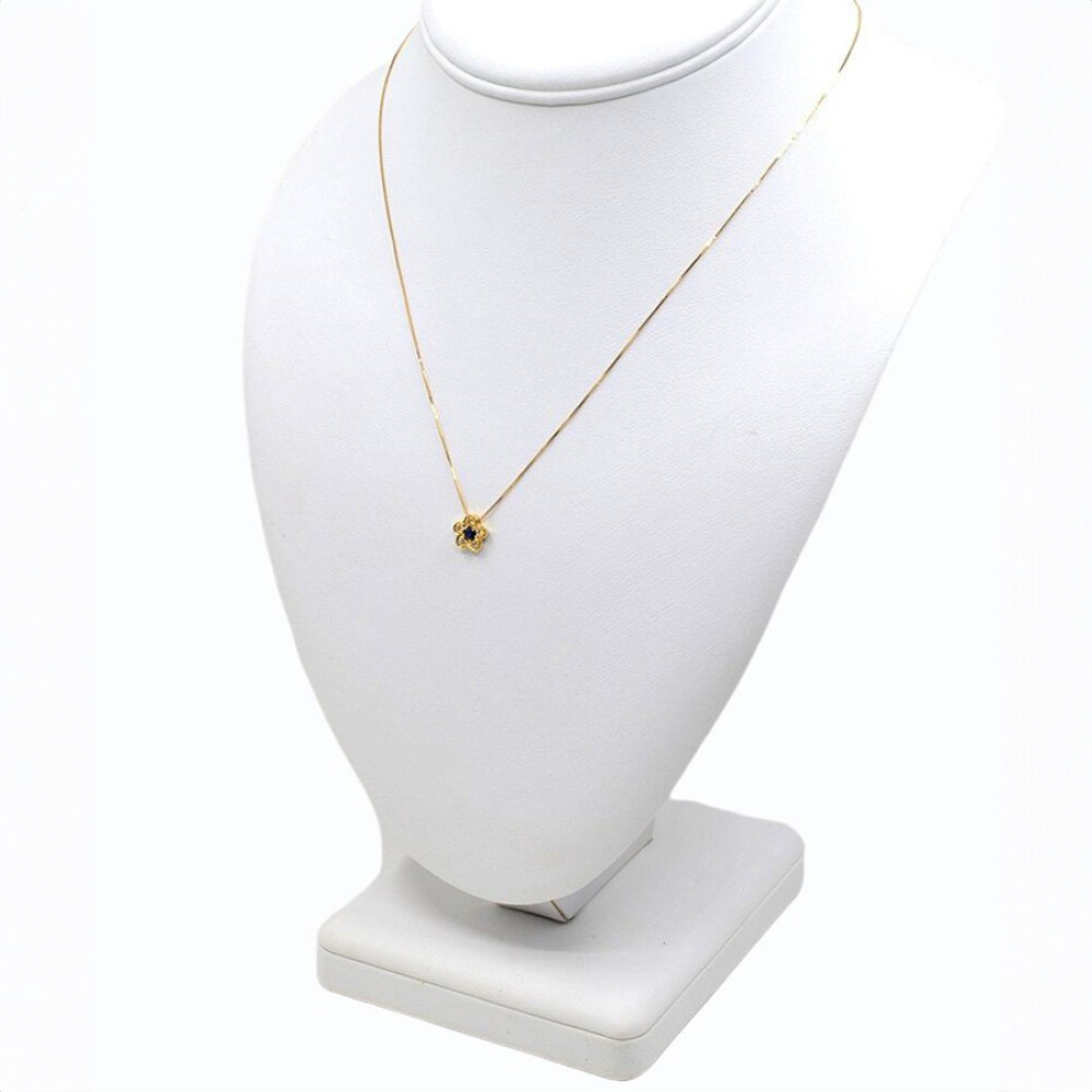 Dije en Oro 18 K, Brillantes Y Zafiros, Con Cadena Dije en Oro 18 K, Brillantes Y Zafiros, Con Cadena