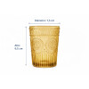 Vaso de Vidrio Labrado Corto Set 6 Unidades Dorado