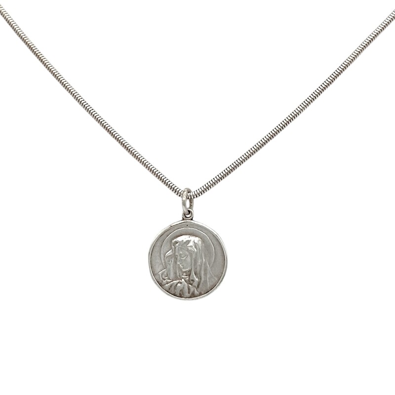 Dije Medalla Virgen Lourdes-Plata 925-Sin piedra-CP3013 sinpiedra