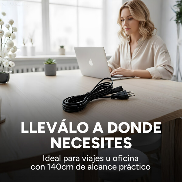 Cable De Poder Tipo 8 Para Laptop Impresora Lampara Radio Color Negro