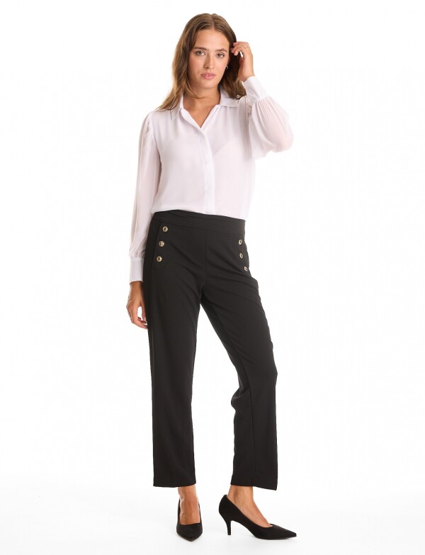 Pantalon En Crepe NEGRO