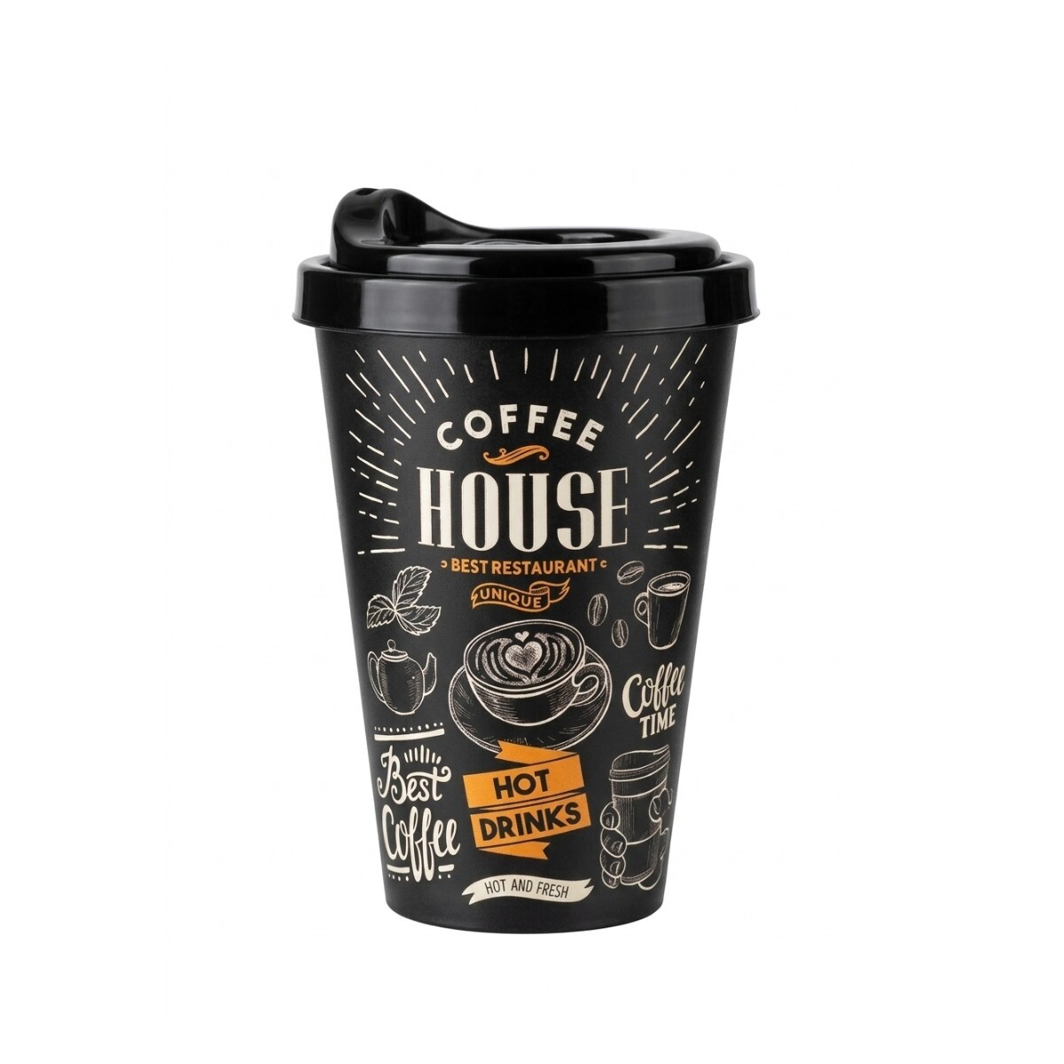 VASO PLAST C/TAPA P/CAFÉ 