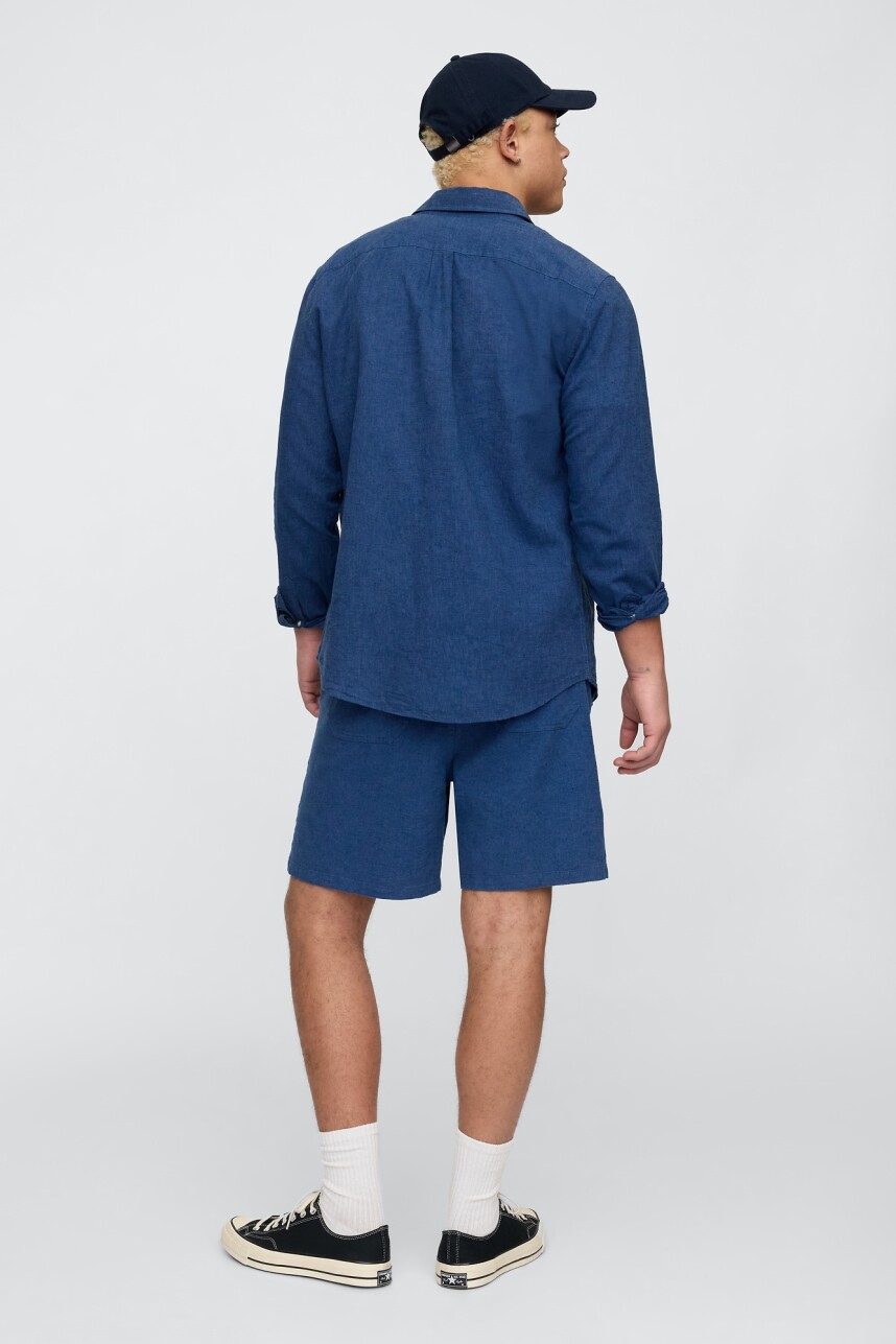 Short De Lino Easy 7Inch Hombre Bainbridge Blue