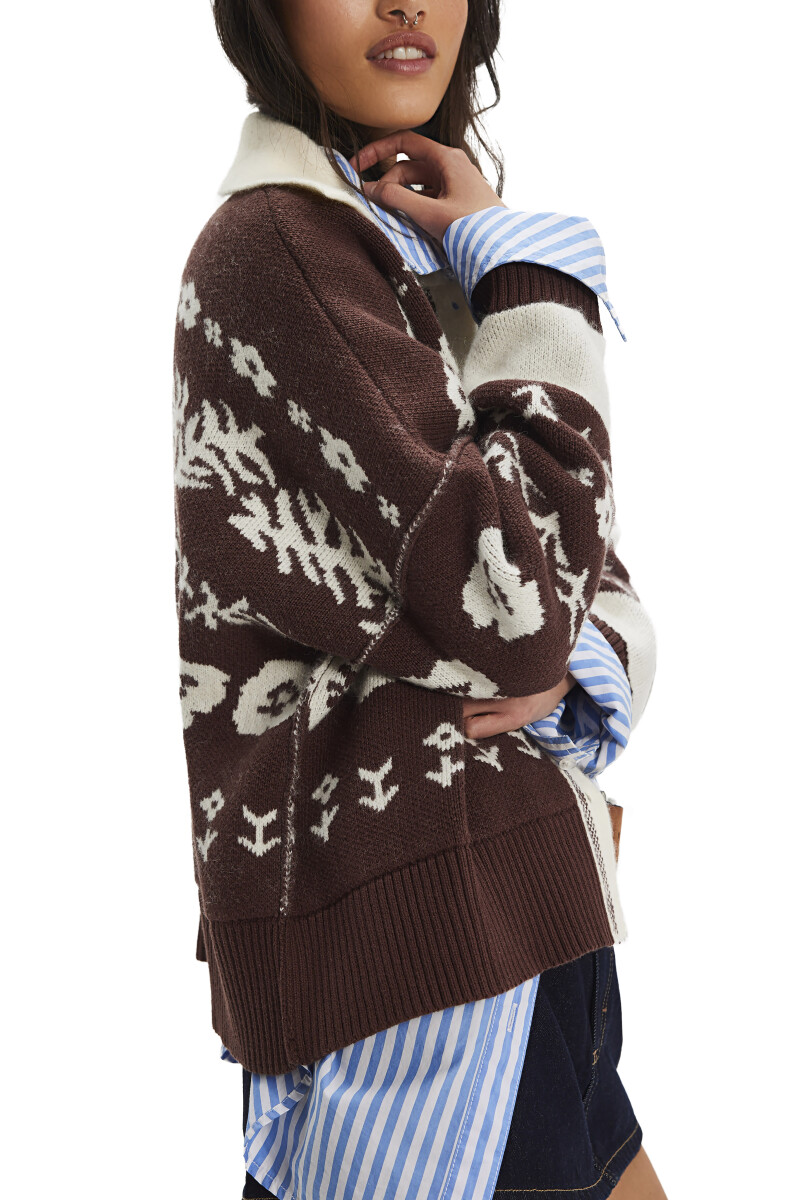 SHELBY CARDIGAN Marron