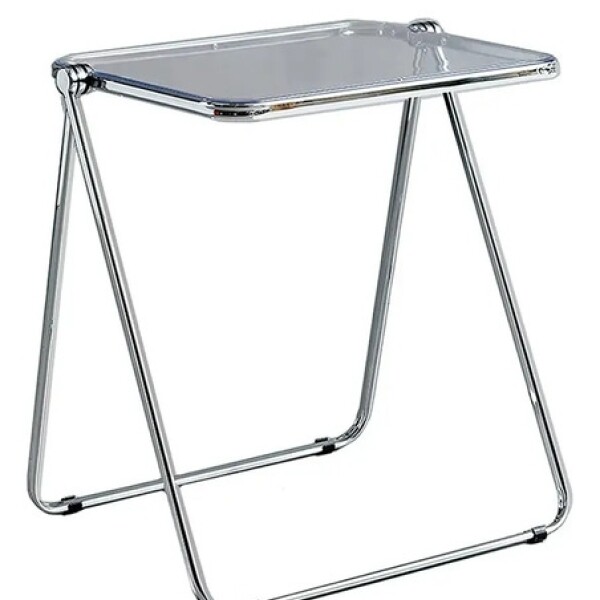 Mesa ComboHome Plia Acrílico Metal Plegable 65x50 Premium Plateada