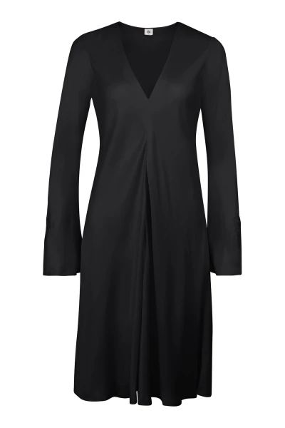 NICOLE V-NECK MIDI DRESS Negro