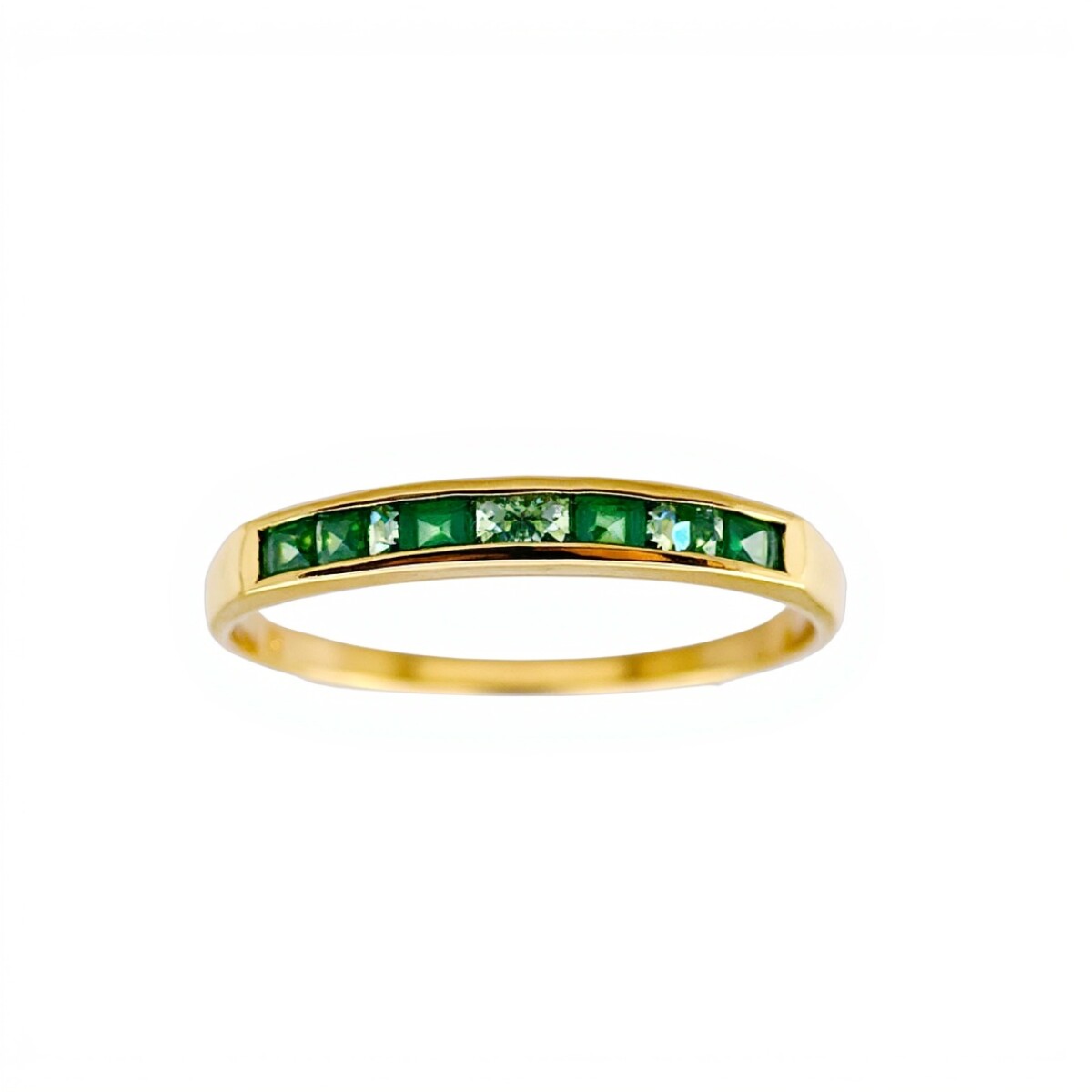 Anillo Sin Fin-Oro Bajo-Piedra Esmeralda-AN8149 - conpiedra 