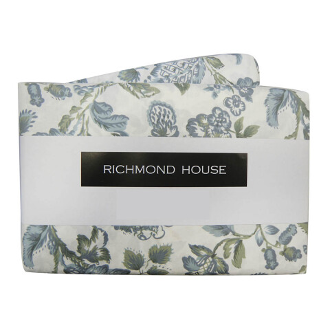 Juego Sábanas Queen Size Richmond House Estampada 100% Microfibra Flores Azules