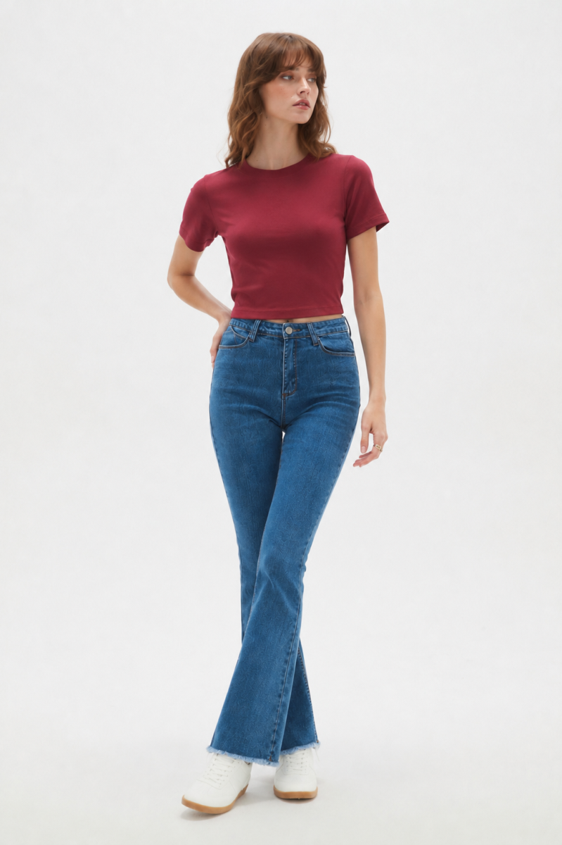 Remera Flored - Bordeaux 