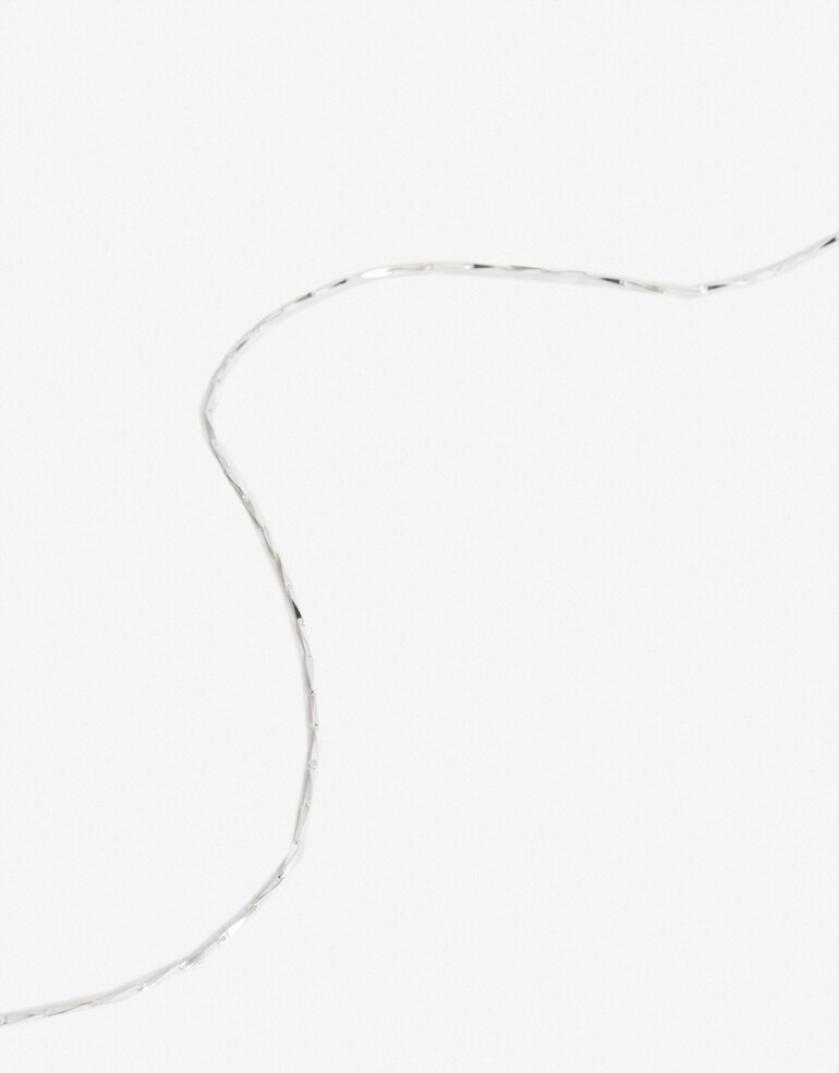 Collares Cortos Metal Cadena Torzada Plata 925 - Plateado