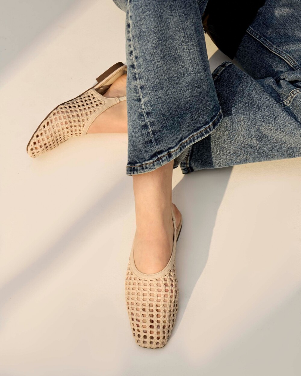 Mule Alina en efecto cuero metalizado Vison