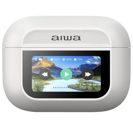 Auriculares Bluetooth con Estuche y Pantalla Aiwa AWTWSGPRO White