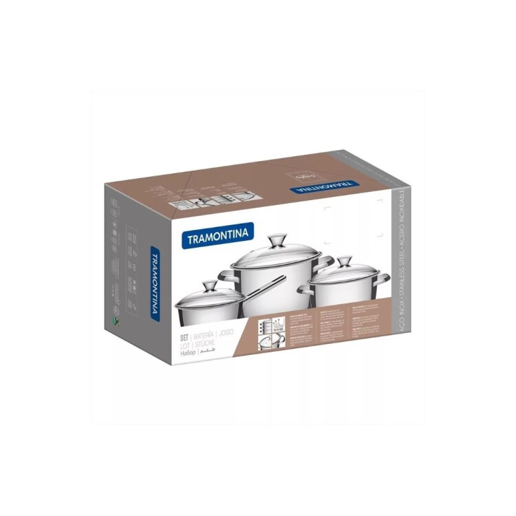 BATERIA COCINA TRAMONTINA ALLEGRA ACERO INOXIDABLE X 3 PZAS BATERIA COCINA TRAMONTINA ALLEGRA ACERO INOXIDABLE X 3 PZAS