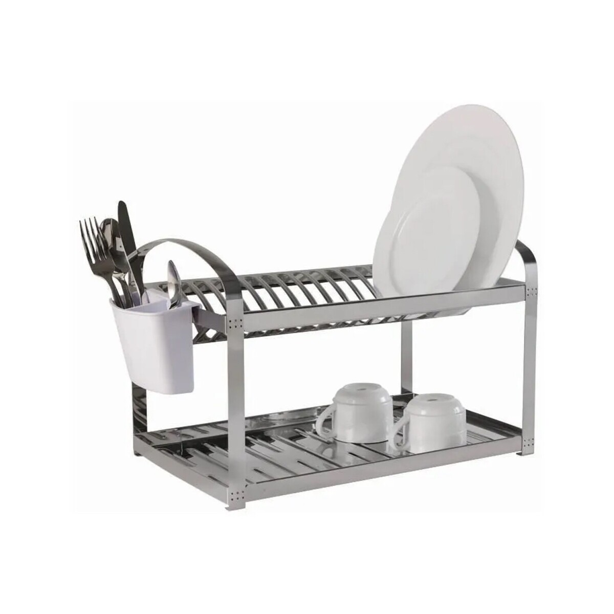 Escurridor de platos para 16 piezas Brinox en acero inox. 