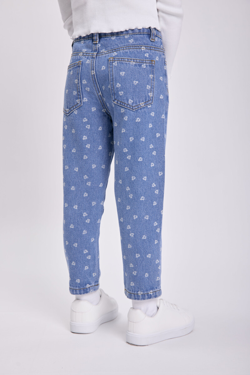 Pantalón jean slouchy estampado Azul Claro