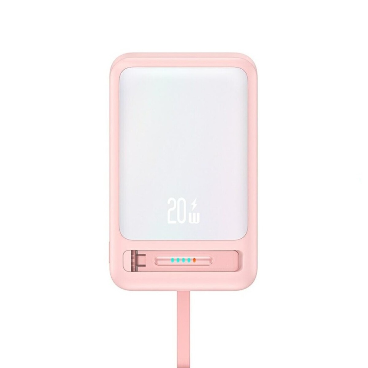 Cd219 Power Bank Magnético | C/Soporte | Cable Tipo C | 10.000Mah | Rosado | Usams 
