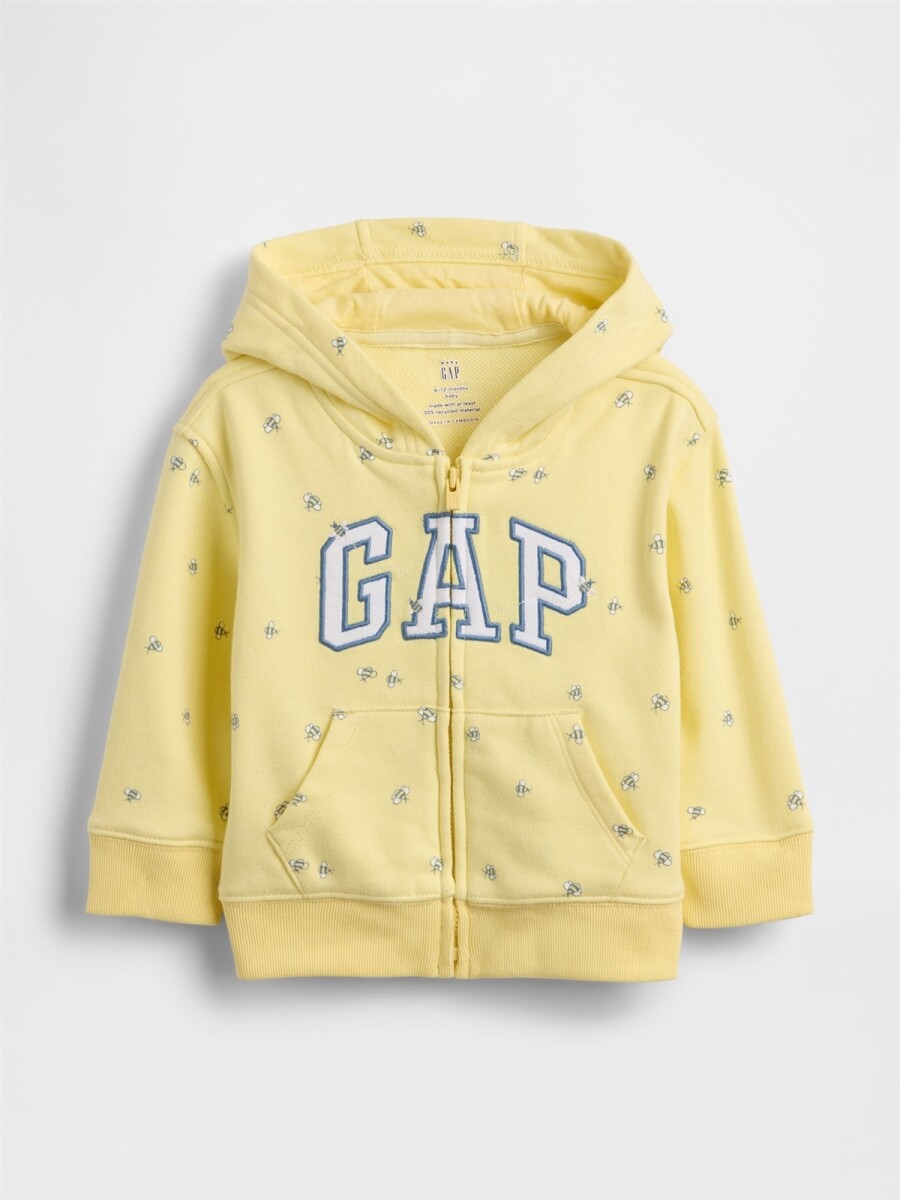 Canguro Logo Gap Sin Felpa Con Cierre Bebé - Spring Yellow 