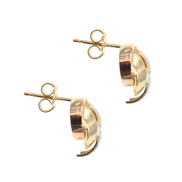 Caravanas Venecia de tres tonos de oro 18k. Caravanas Venecia de tres tonos de oro 18k.