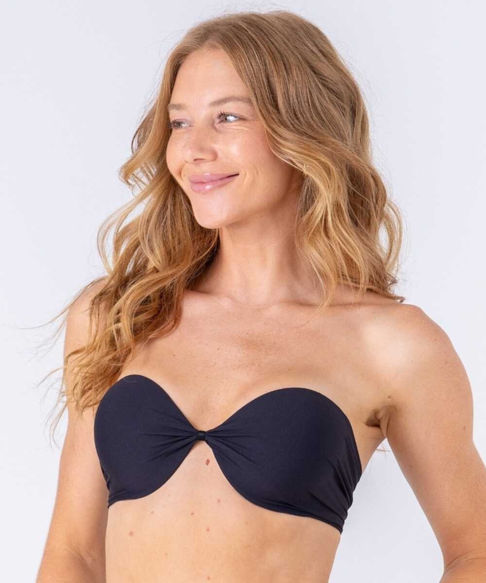 strapless drapeado - Negro 