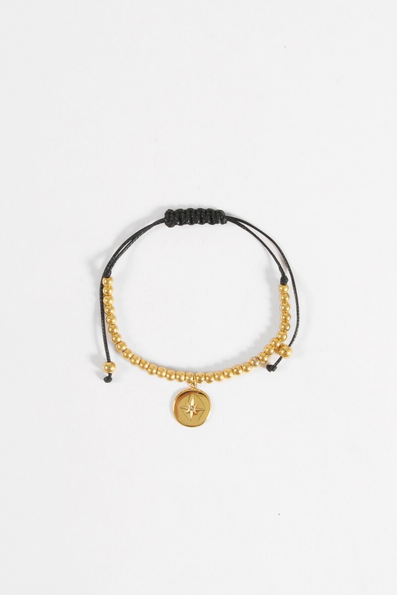 Pulsera acero ajustable dije dorado