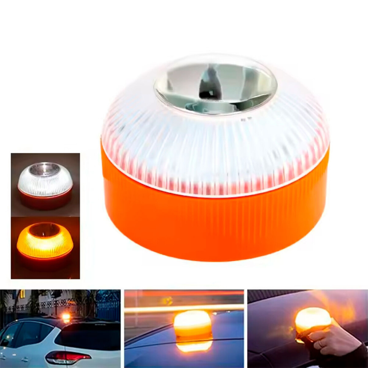 SEÑALIZACION - BALIZA EMERGENCIA 16 LED REDONDO RECARGA USB - 