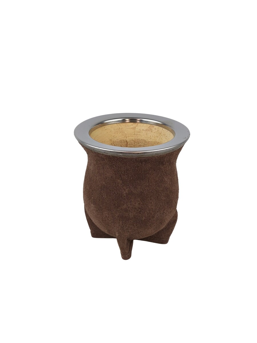 Mate calabaza camionero c/chancho acero grande - Marron 