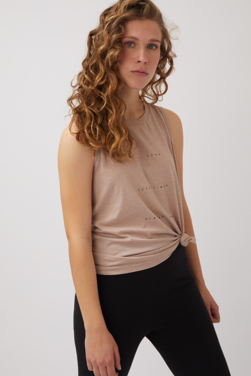 Musculosa noty Beige