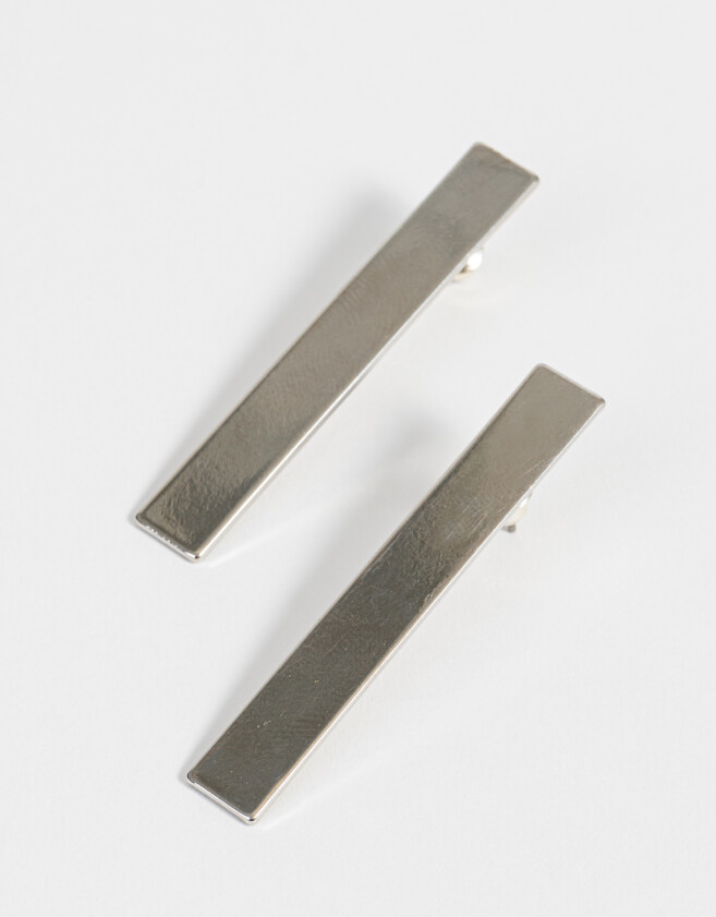 Aros Colgantes Largos Metal Aros De Metal - Plateado