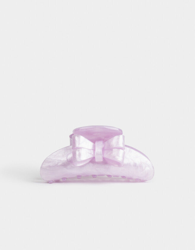 Broche Premium Broche Acrílico Con Moño - Violeta Lila