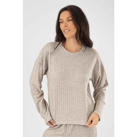 Remera rib grueso crema Crema