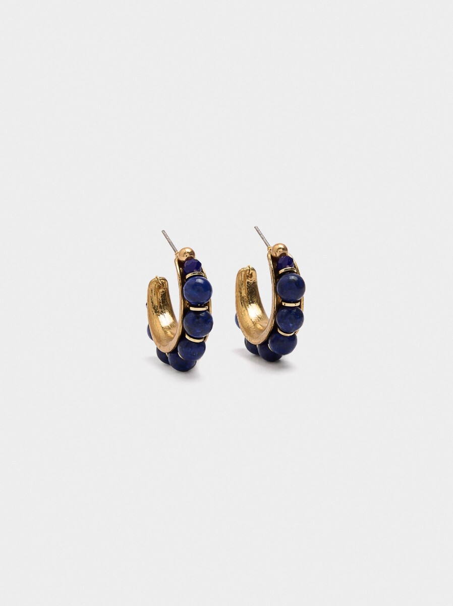 Aros Con Piedras - azul 