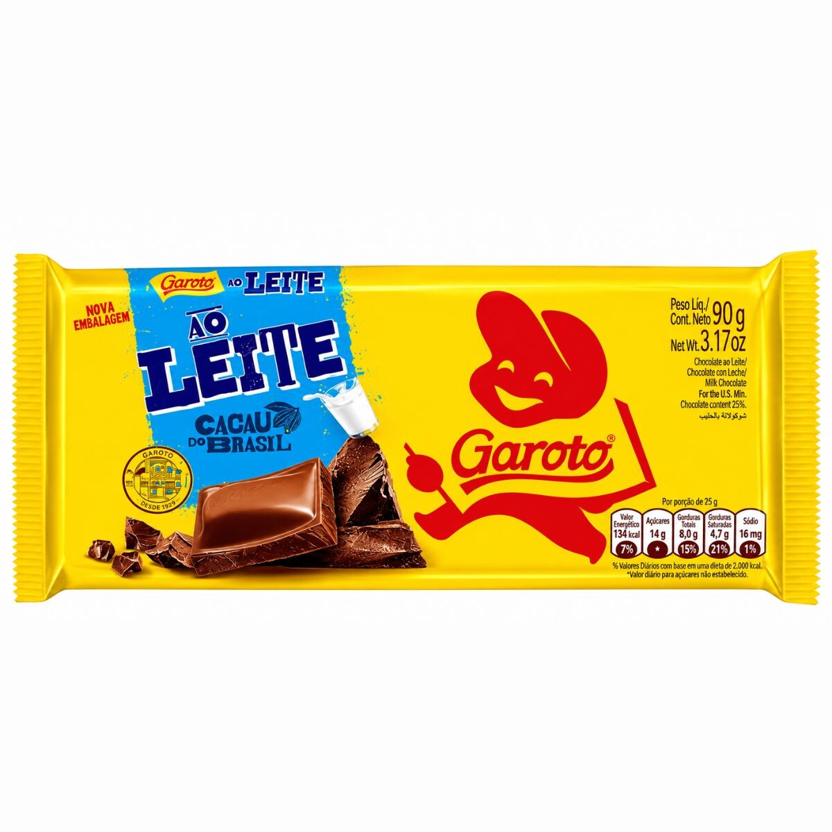 TABLETA GAROTO CHOCOLATE 80G LECHE 