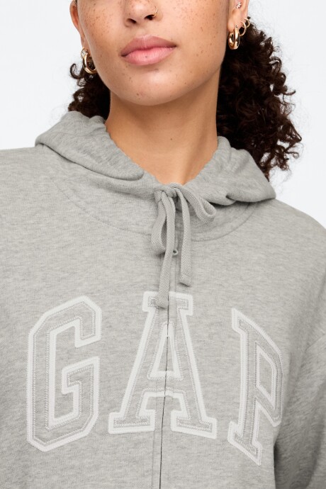 Canguro Con Cierre Logo Gap Sin Felpa Mujer Light Grey