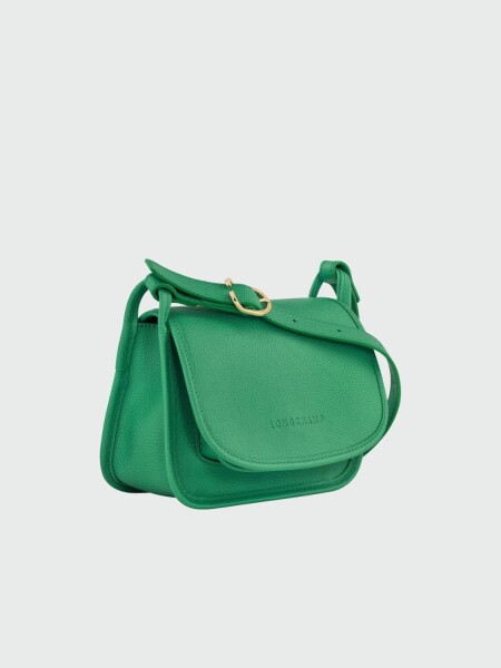 Longchamp -Cartera de cuero cruzada con solapa, Le Foulonné Verde