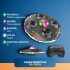 Drone Ovni Ufo Nave Espacial Luces RGB Control Remoto 80 Mts Color Negro