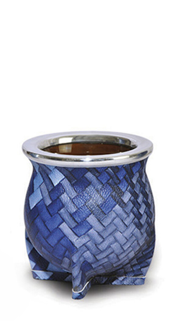MATE DE CERÁMICA CHICO DELTA TRENZADO AZUL